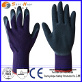 Crinkle finish Gants de protection en latex en coton noir tricotés